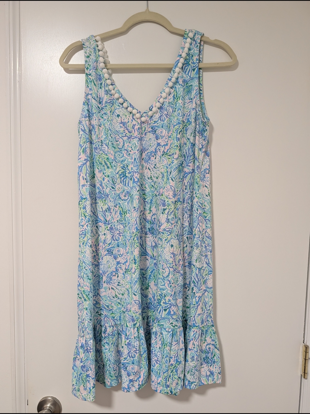 Lilly Pulitzer Sleeveless V-Neck Floral Dress in Blue, Aqua & Pink Size Small